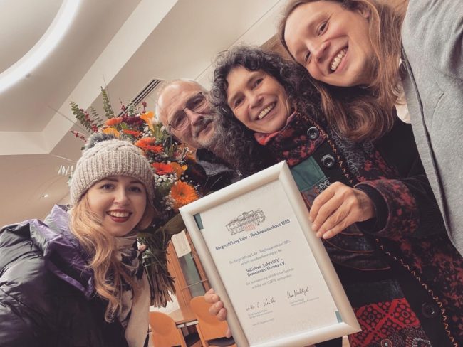 Anzhelika Kovalenko, Roy Doberitz, Gabi Rauch und Pirmin Styrnol nach der Preisverleihung